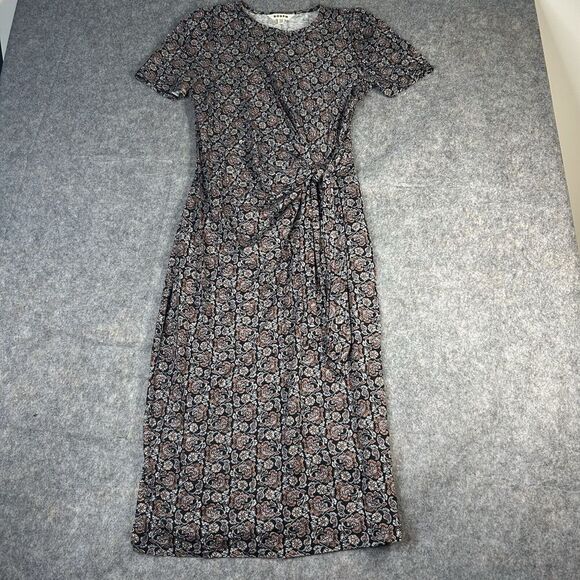 Boden Floral Midi Dress - Black and Pink - Picture 1 of 9